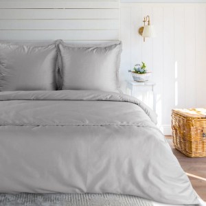Eurofirany KOMPLET POŚCIELI RETRO 6 160 X 200 CM JASNOSZARY
