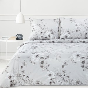 Eurofirany KOMPLET POŚCIELI REN 220X200 CM 2 SZT  70X80 CM SZAROBEŻOWY