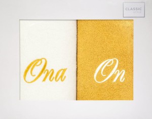 Eurofirany KOMPLET RĘCZNIKÓW ON ONA 46 X 36 X 7 CM KREMOWY