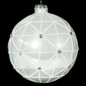 Eurofirany BOMBKA CHOINKOWA SZKLANA (FI) 10 CM BIAŁY