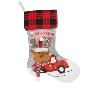 Eurofirany ŚWIĄTECZNA OZDOBA RENNE 28X50 CM JASNOSZARY