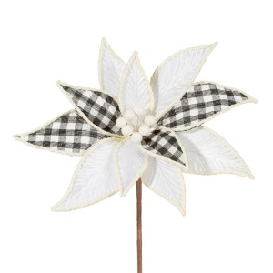 Eurofirany KWIAT ŚWIĄTECZNY DEKORACYJNY 111 30X15 CM BIAŁY