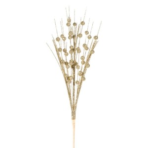 Eurofirany GAŁĄZKA ŚWIĄTECZNA DEKORACYJNA 80 34X20 CM SZAMPAŃSKI