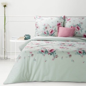 Eurofirany KOMPLET POŚCIELI REN 220X200 CM 2 SZT  70X80 CM MIĘTOWY