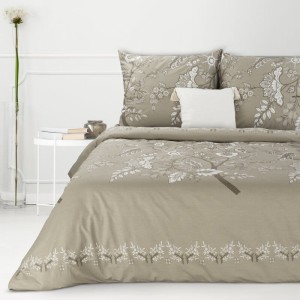 Eurofirany KOMPLET POŚCIELI REN 140 X 200 CM CIEMNOBEŻOWY