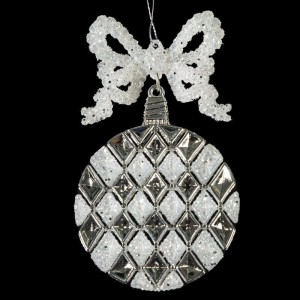 Eurofirany OZDOBA ŚWIĄTECZNA ORNAM 10 11 CM BIAŁY