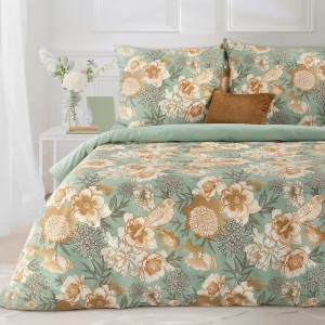 Eurofirany KOMPLET POŚCIELI BAWEŁNIANEJ SONIA 04 140X200 CM 1 SZT  70X80 CM MIĘTOWY