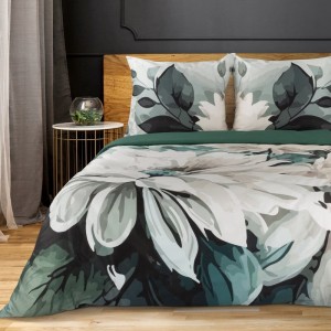 Eurofirany KOMPLET POŚCIELI SATYNOWEJ LINDA 220 X 200 CM CIEMNOZIELONY