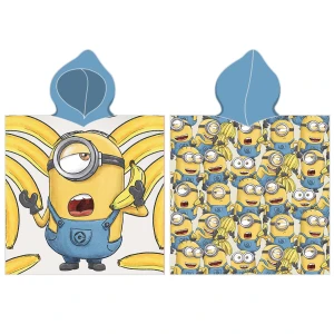 Darymex Ręcznik bawełniany ponczo z kapturem 55x110 Minionki