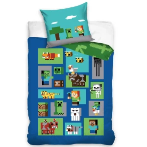 Darymex Pościel bawełna 140x200+1p70x90 Minecraft kafelki