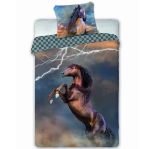 Darymex Pościel bawełna 140x200+1p70x90 Konie Piorun