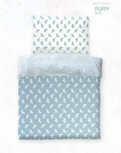 Darymex Pościel bawełna druk   PUPPY BLUE   90x120 +1x 40x60