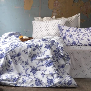 Darymex Pościel satyna bawełniana  BLUE BLANC 160x200 LUXURY