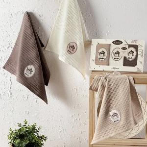 Darymex Ręcznik bawełniany waffle haft SANTE 3777 V2  3x40x60 kpl