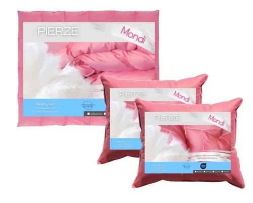 IDEALNY SEN MONDI PIERZE Komplet Kołdra Całoroczna 160x200 + 2 Poduszki 50x60