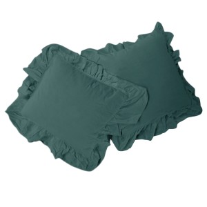 Darymex Poszewka bawełniana komplet DARK GREEN/2x40x40 STONEWASHED