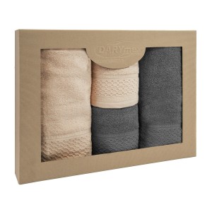 Darymex Ręcznik D Bawełna 100% Solano Cappuccino + Ciemny Popiel (P) 2x50x90+2x70x140 kpl