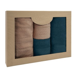 Darymex Ręcznik D Bawełna 100% Solano Cappuccino + Granat (P) 2x50x90+2x70x140 kpl