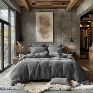 Darymex Pościel frotte szary 34/160x200