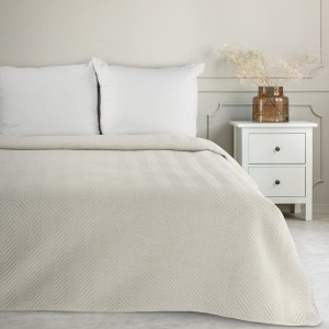 Eurofirany NARZUTA LEN 3 220 X 240 CM KREMOWY