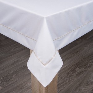 Eurofirany OBRUS MADELE 140 X 180 CM Biało Złoty