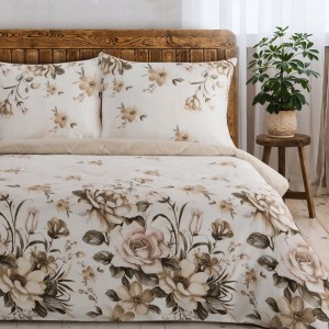 Eurofirany KOMPLET POŚCIELI SATYNOWEJ SPRING 41 140 X 200 CM JASNOKREMOWY