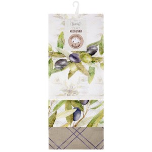 Eurofirany KOMPLET RĘCZNIKÓW KUCHENNYCH OLIVE 50 X 75 CM NATURALNY