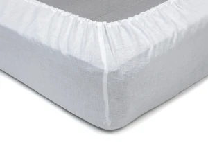 KLARA Prześcieradło Lniane z Gumką 200x220 Białe