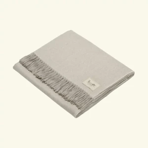My Alpaca Pled z alpaki fishbone  100% baby alpaca BIAŁO BEŻOWY 150x200 - na zam. 