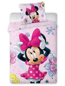 Faro Pościel bawełna 140x200 Minnie kwiaty