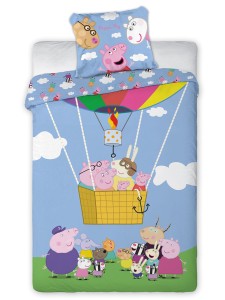 Faro Pościel bawełna 160x200 Świnka Peppa balon
