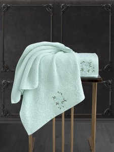 Bilge Ev Tekstil Ręcznik bawełniany frotte VIOLA 1358 light green 50x90+70x140 kpl.