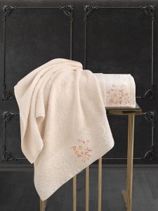 Bilge Ev Tekstil Ręcznik bawełniany frotte VIOLA 1358 salmon 50x90+70x140 kpl.