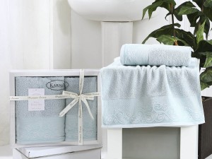 Bilge Ev Tekstil Ręcznik bawełniany frotte BEYZA 2410 petrol 50x90+70x140 kpl.