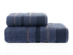 Bilge Ev Tekstil Ręcznik bawełniany frotte REGAL 3093 dark blue 50x90+70x140 kpl.