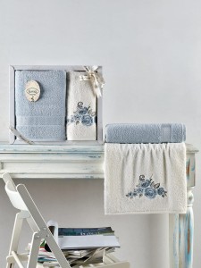 Bilge Ev Tekstil Ręcznik bawełniany frotte ELVIN 3310 light blue 50x90+70x140 kpl.