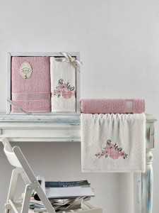 Bilge Ev Tekstil Ręcznik bawełniany frotte ELVIN 3310 powder 50x90+70x140 kpl.