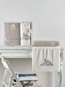 Bilge Ev Tekstil Ręcznik bawełniany frotte ELVIN 3310 stone 50x90+70x140 kpl.