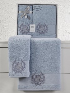 Bilge Ev Tekstil Ręcznik bawełniany frotte DAVIS 3414 blue 50x90+70x140 kpl.