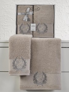 Bilge Ev Tekstil Ręcznik bawełniany frotte DAVIS 3414 milky brown 50x90+70x140 kpl.