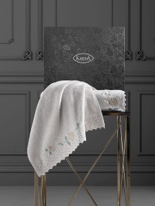 Bilge Ev Tekstil Ręcznik bawełniany frotte AMORA 3420 beige 50x90+70x140 kpl.