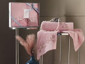 Bilge Ev Tekstil Ręcznik bawełniany frotte VIERA 3455 coral 50x90+70x140 kpl.