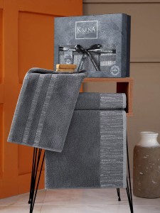 Bilge Ev Tekstil Ręcznik bawełniany frotte MORANO 3470 dark grey 50x90+70x140 kpl.