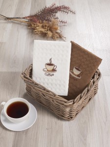 Bilge Ev Tekstil Ręcznik bawełniany waffle haft SALVA 3477 V1  2x45x65 kpl.