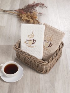 Bilge Ev Tekstil Ręcznik bawełniany waffle haft SALVA 3477 V3  2x45x65 kpl.
