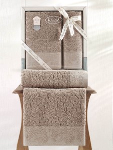 Bilge Ev Tekstil Ręcznik bawełniany frotte NOVRA 3662 cappuccino 50x90+70x140 kpl.