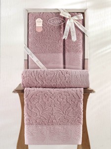 Bilge Ev Tekstil Ręcznik bawełniany frotte NOVRA 3662 powder 50x90+70x140 kpl.