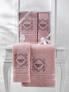 Bilge Ev Tekstil Ręcznik bawełniany frotte MARIA 3675 rose 50x90+70x140 kpl.