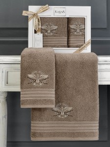 Bilge Ev Tekstil Ręcznik bawełniany frotte KAVELL 3676 brown 50x90+70x140 kpl.