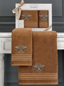 Bilge Ev Tekstil Ręcznik bawełniany frotte KAVELL 3676 mustard 50x90+70x140 kpl.